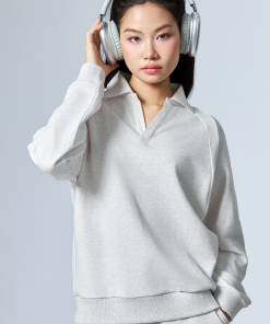 Áo sweater cổ bẻ nữ Melange SS071W0